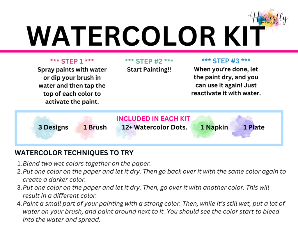 Honestly Awkward Watercolor Kit Information